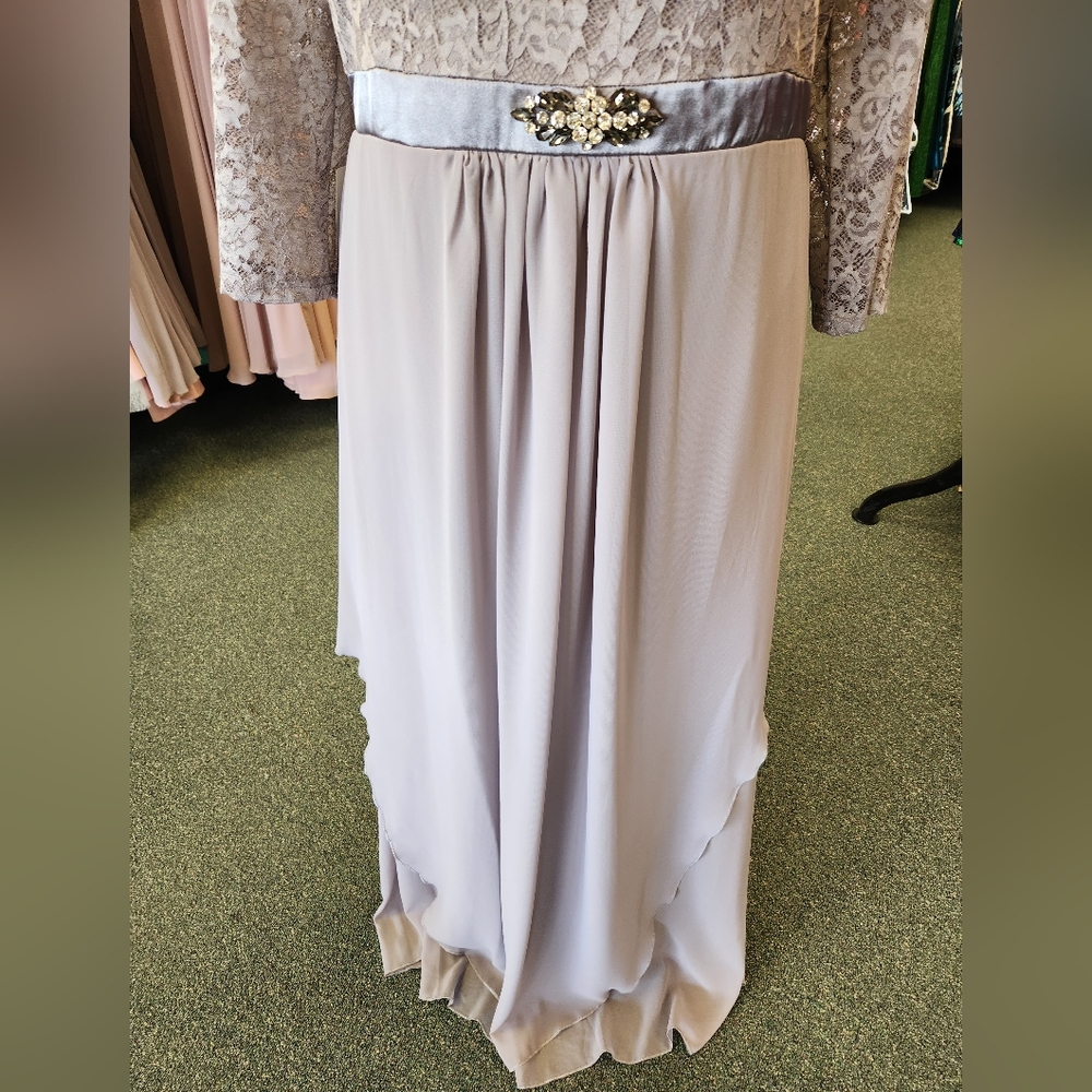 Mother's gown/Evening formal dress Lace Chiffon/Gray Size 26 Private Lab… - Picture 5 of 7